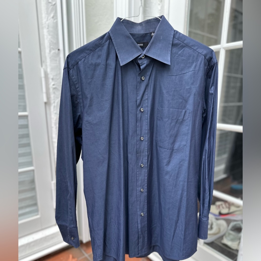 Men's Blue Dress Shirt- BOSS